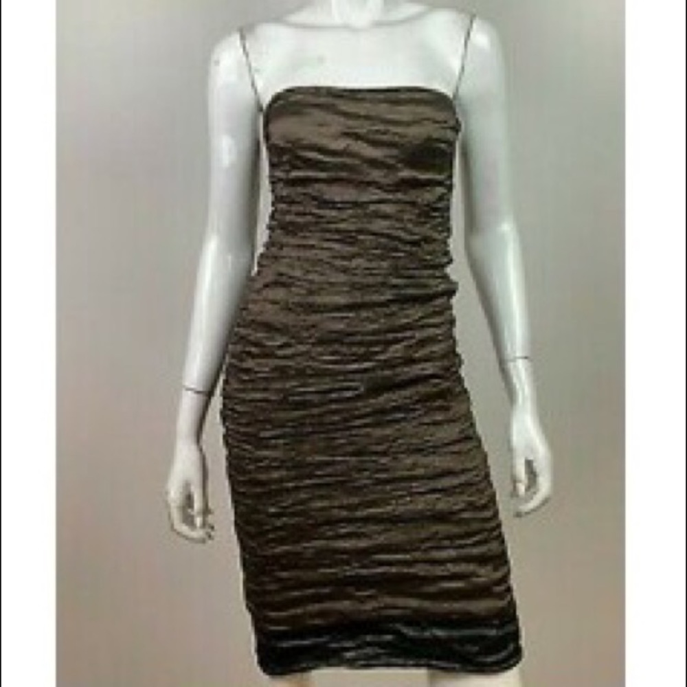 Nicole Miller Ruched Two Tone Dress